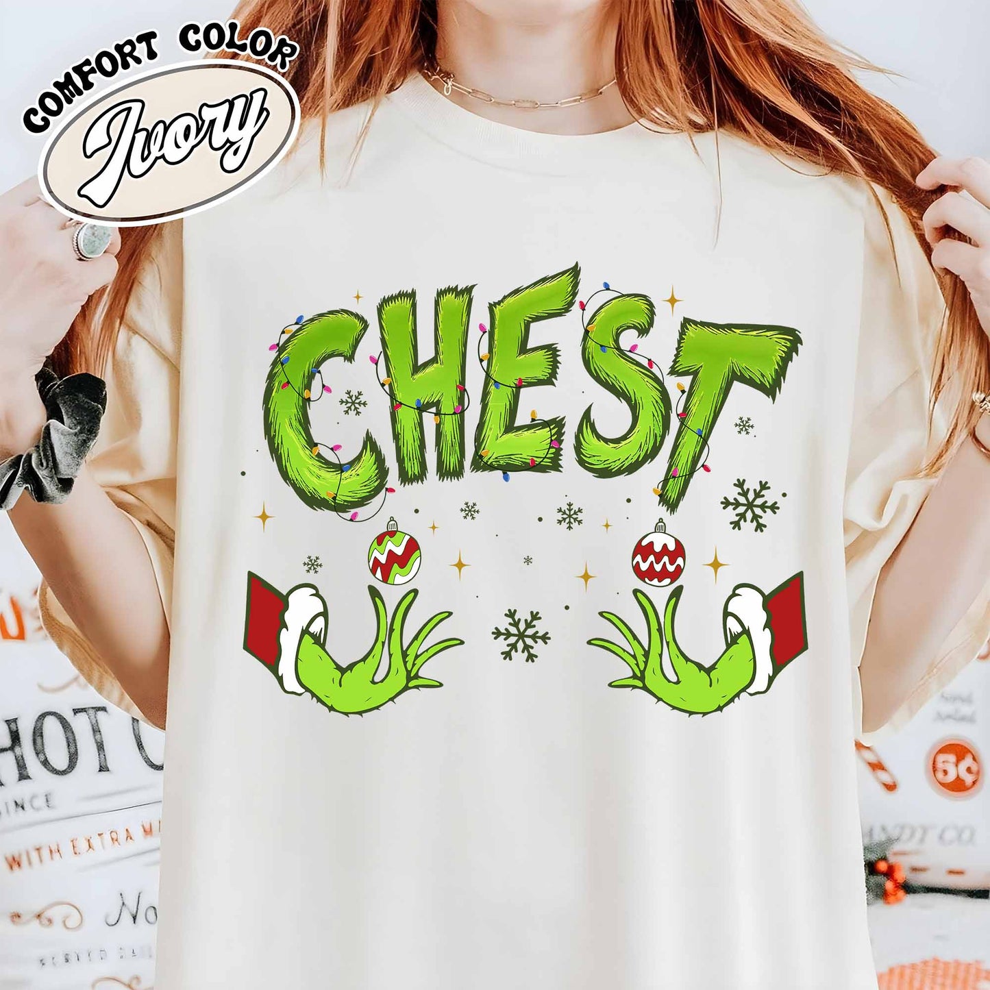 Chest Nuts Couples Matching Shirts, Funny Couple Christmas Shirt, Matching Christmas Outfits Boyfriend Girlfriend, Chest Nuts Christmas T-Shirt