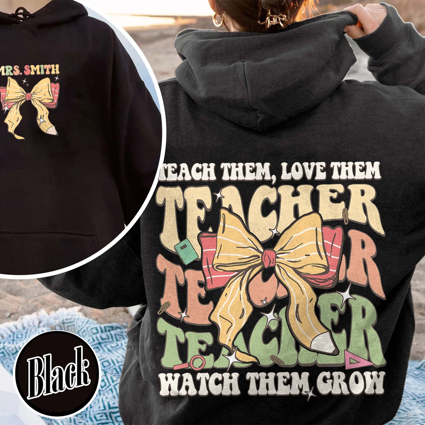 Customized Teacher Hoodie, Back to School Hoodie, Teacher Gifts, Teacher Team Hoodie, Teacher Teach Team Love Them Hoodie