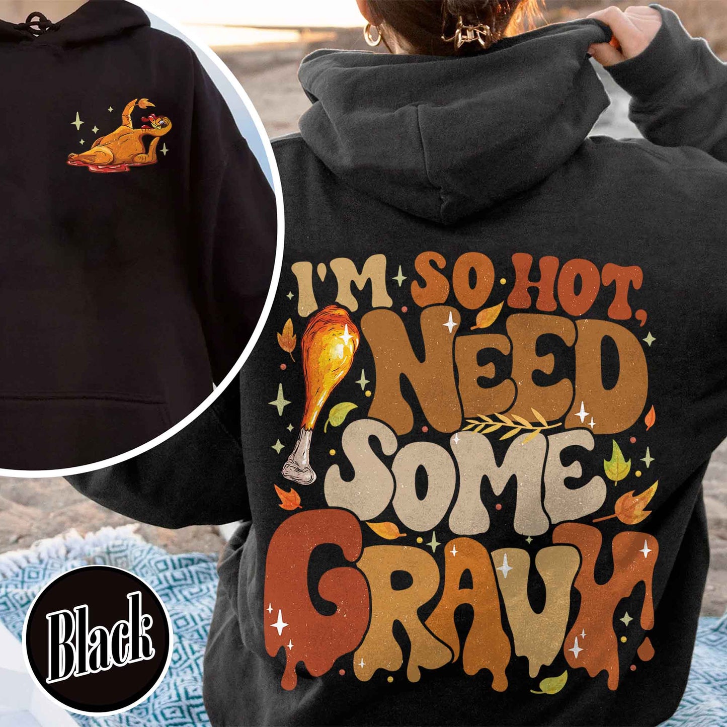 Couple Matching Thanksgiving Hoodie, Thanksgiving Couples Hoodie, Thanksgiving Hoodie for Couples, Gravy and Turkey Couple Hoodie, Im So Hot Hoodie