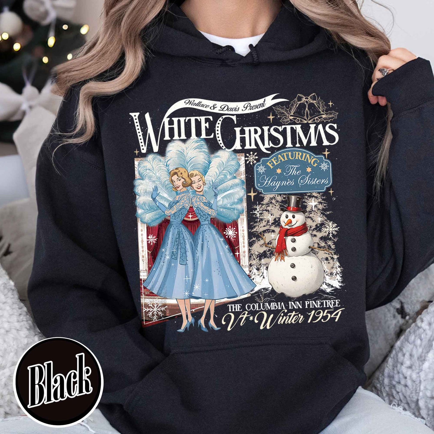 Christmas Movie Lover Hoodie, Christmas Sister Sister Hoodie, Wallace and Davis Hoodie