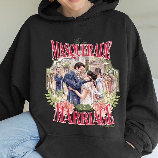 From Masquerade to Marriage #benophie Regency Wedding, Bridgerton Inspired Romance Book Lover Hoodie