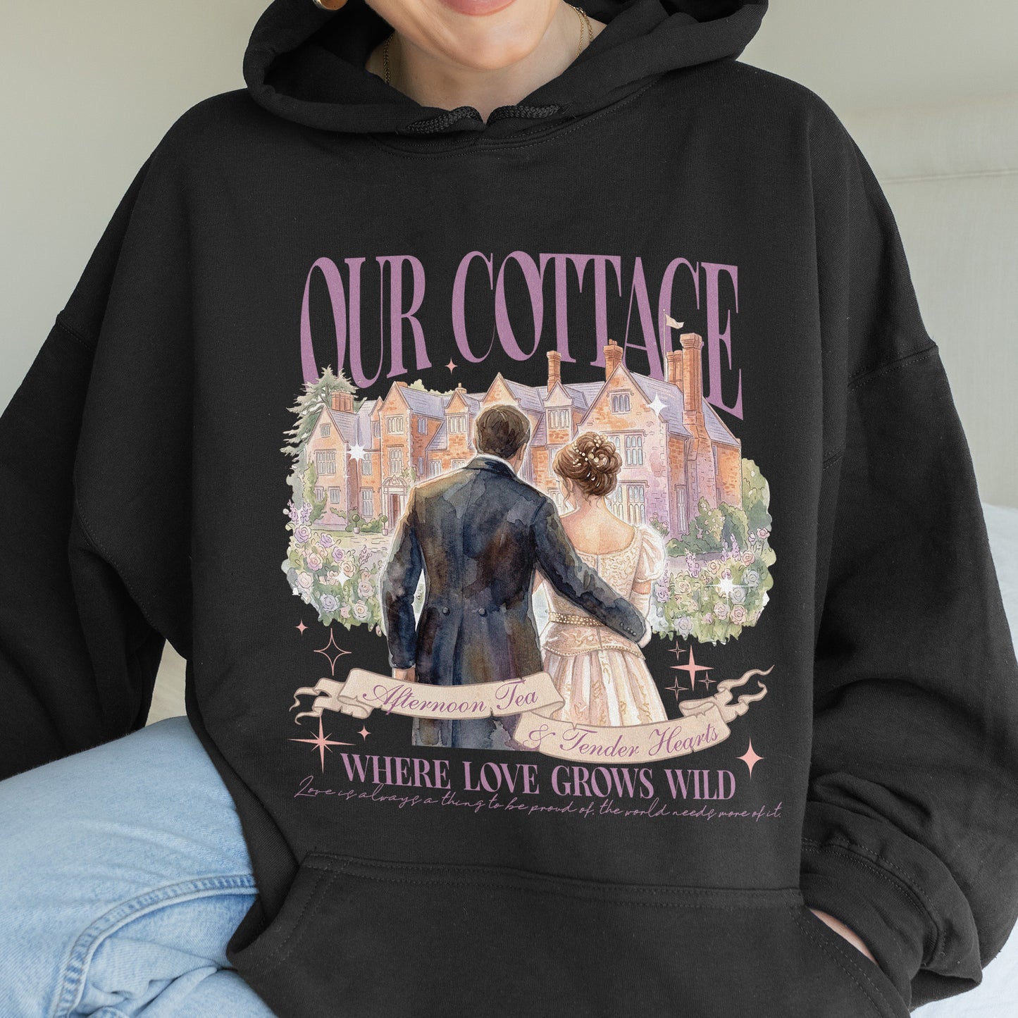 Our Cottage, Bridgerton Regency Romance Inspired, Benedict and Sophie, Bookish Gift, Booklover Hoodie