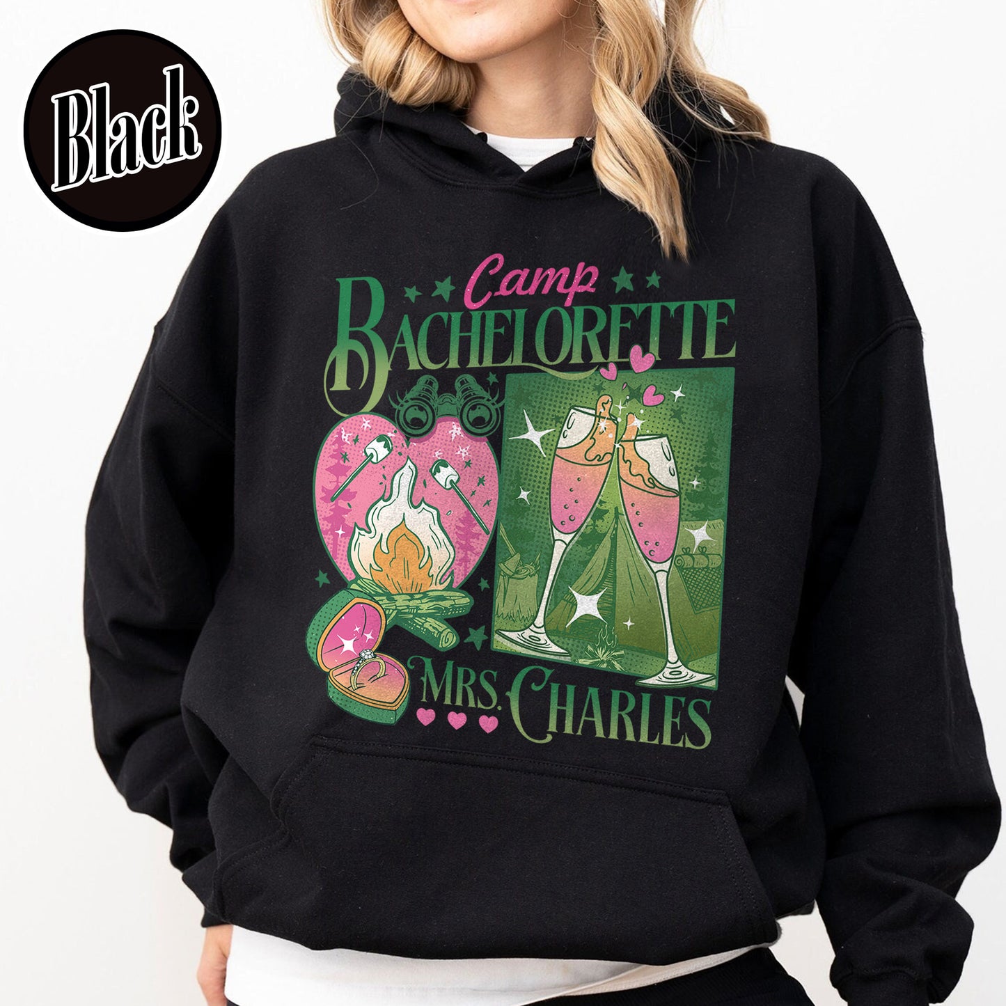 Bachelorette Hoodie, Custom Camp Bachelorette Party Hoodie, Hiking Bridal Party Hoodie