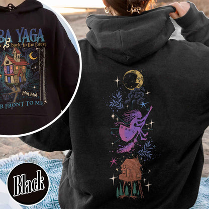 Baba Yaga Hoodie, Baba Yaga House Hoodie, Fairy Tale Hoodie, Baba Yaga Hut, Warm Slavic Folklore Graphic Hoodie for Witches