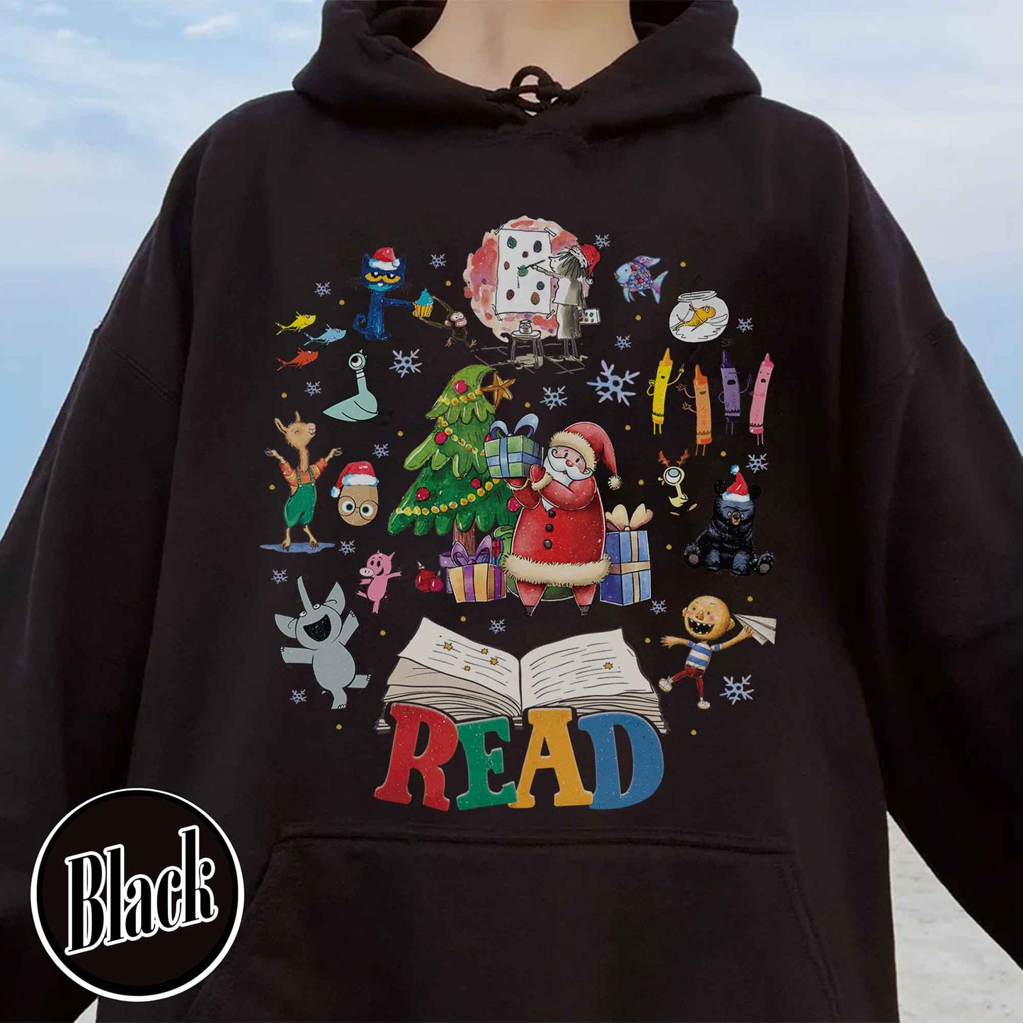 Read Children’s Books Teacher Hoodie, Christmas Teacher Shirt, Christmas Gift for Teacher, Teaching Tee, Teachers Day, Teachers Life Shirt