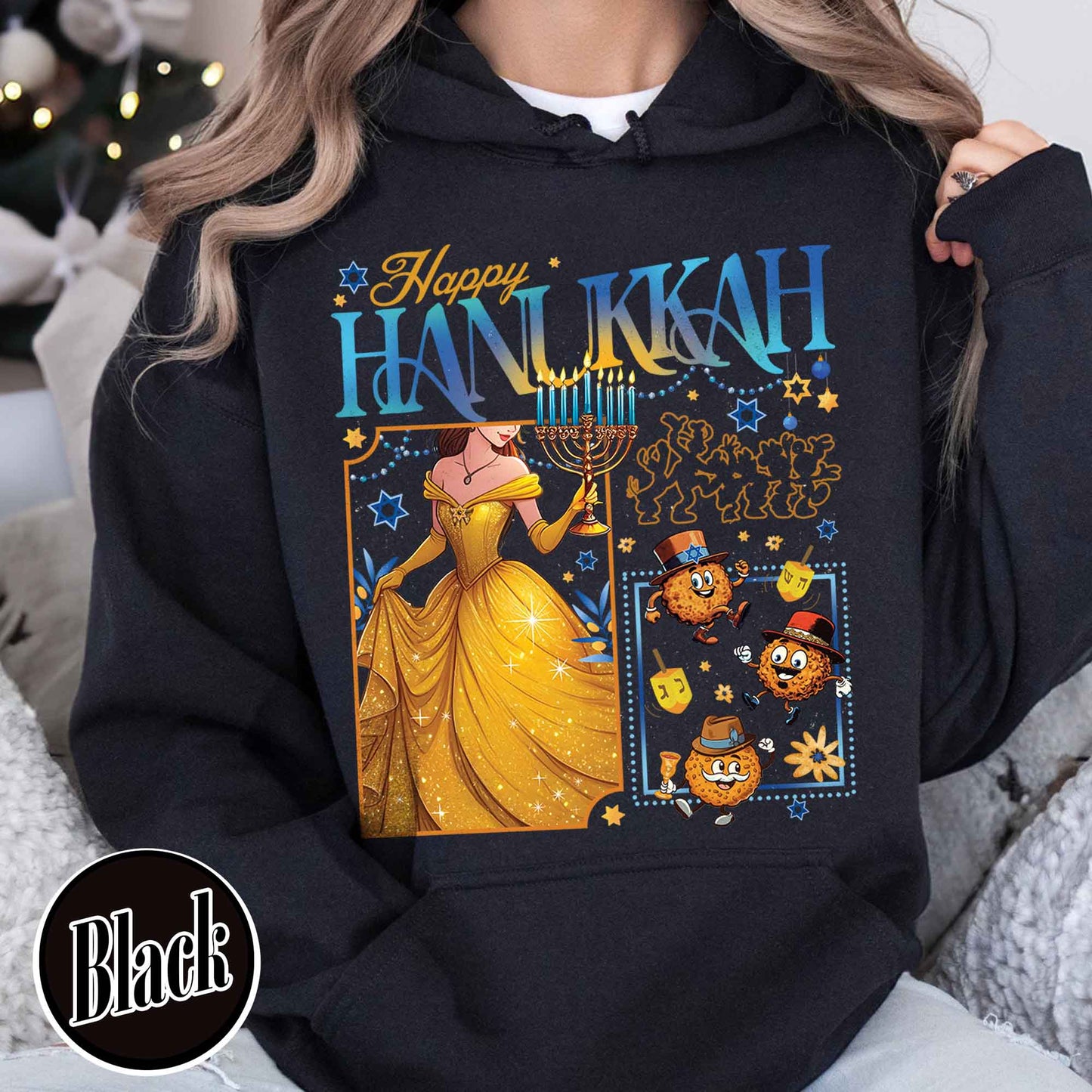 Happy Hanukkah Hoodie, Menorah Hoodie, Hanukah Menorah Dreidel, Happy Hannukah Merry Christmas Hoodie, Chanukah Hoodie, Jewish Holiday