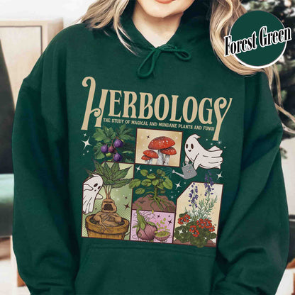 Halloween Hoodie, Herbology Plants Hoodie, Gardening Hoodie, Cute Ghost Hoodie