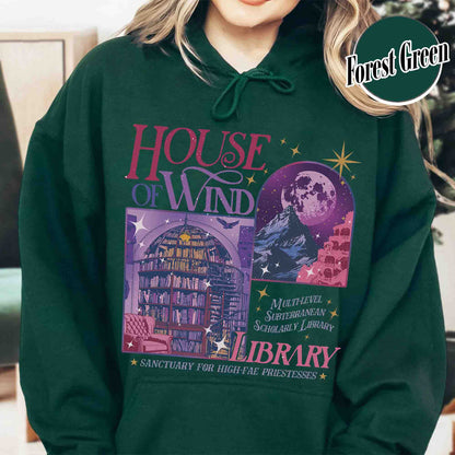 Bookish Hoodie, House of Wind Library Hoodie, Acotar Hoodie, Library Velaris Hoodie