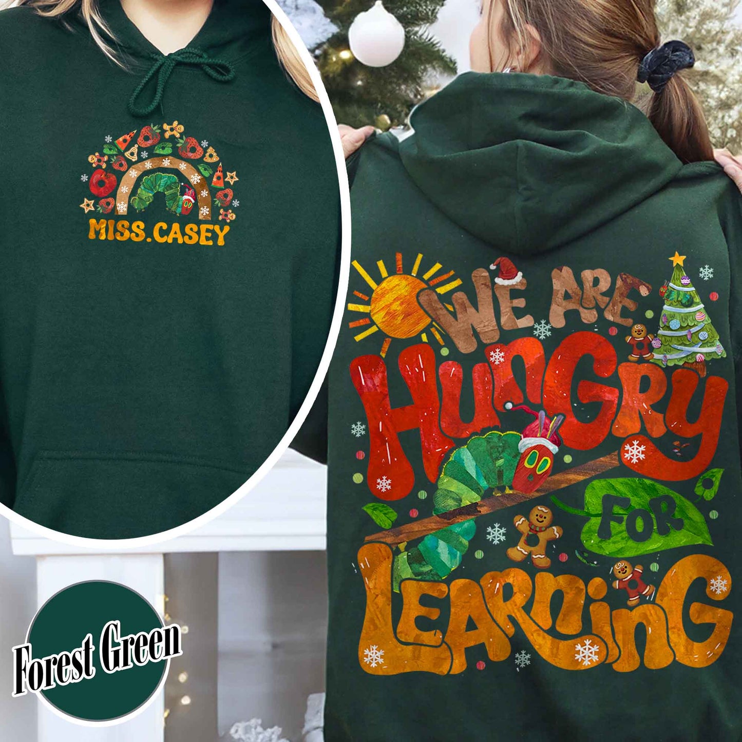 We Are Hungry for Learning Hoodie, We Are Hungry for Learning Christmas, Funny Teacher Hoodie, Teacher Christmas Hoodie, Teacher Christmas Gift