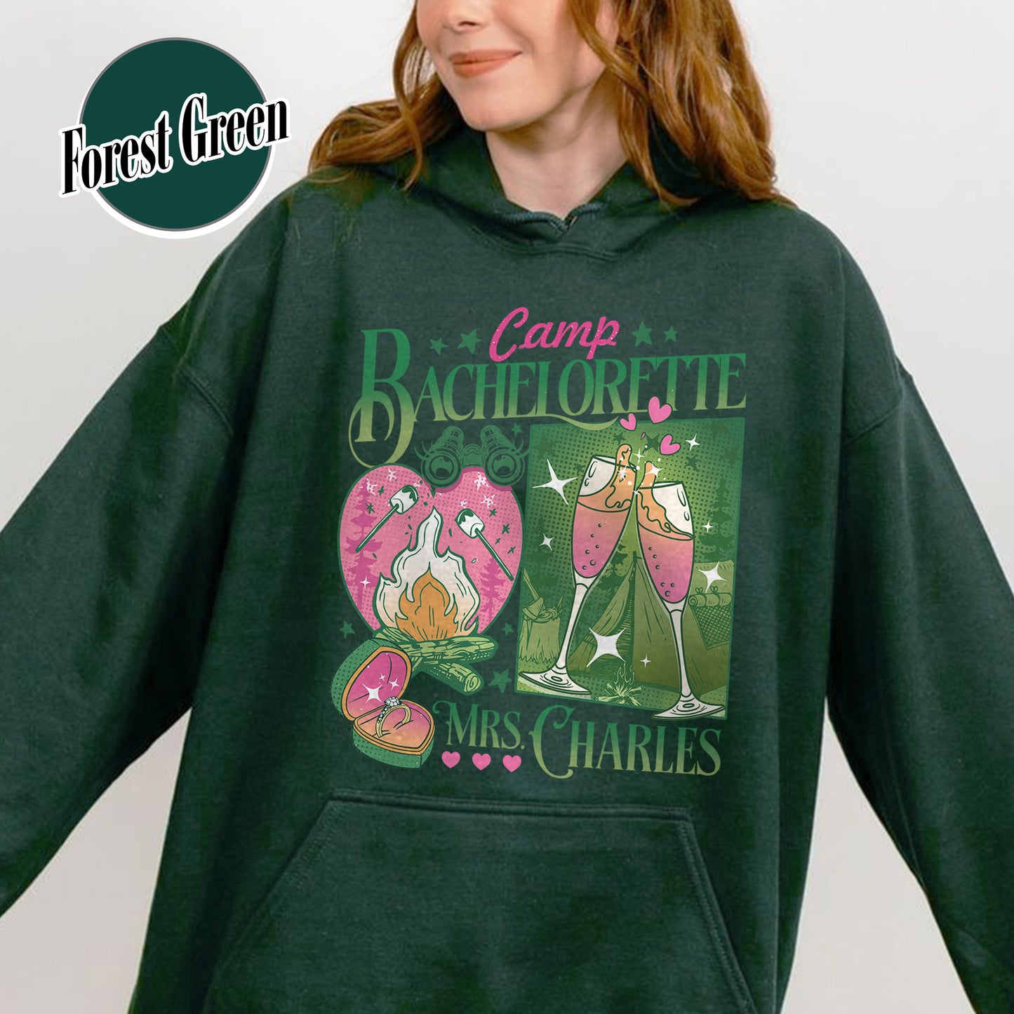 Bachelorette Hoodie, Custom Camp Bachelorette Party Hoodie, Hiking Bridal Party Hoodie
