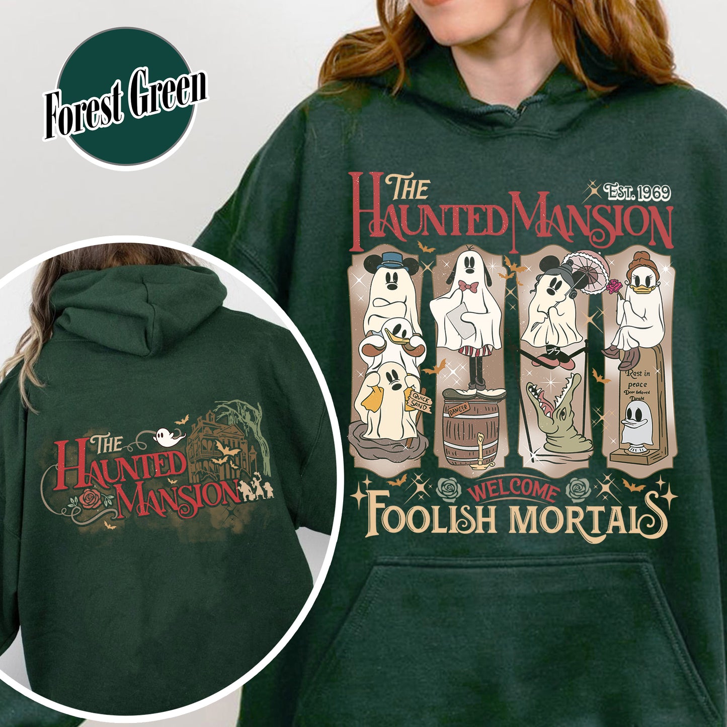 Halloween Hoodie, Haunted Mansion Halloween Hoodie, Not So Scary Halloween Party Hoodie