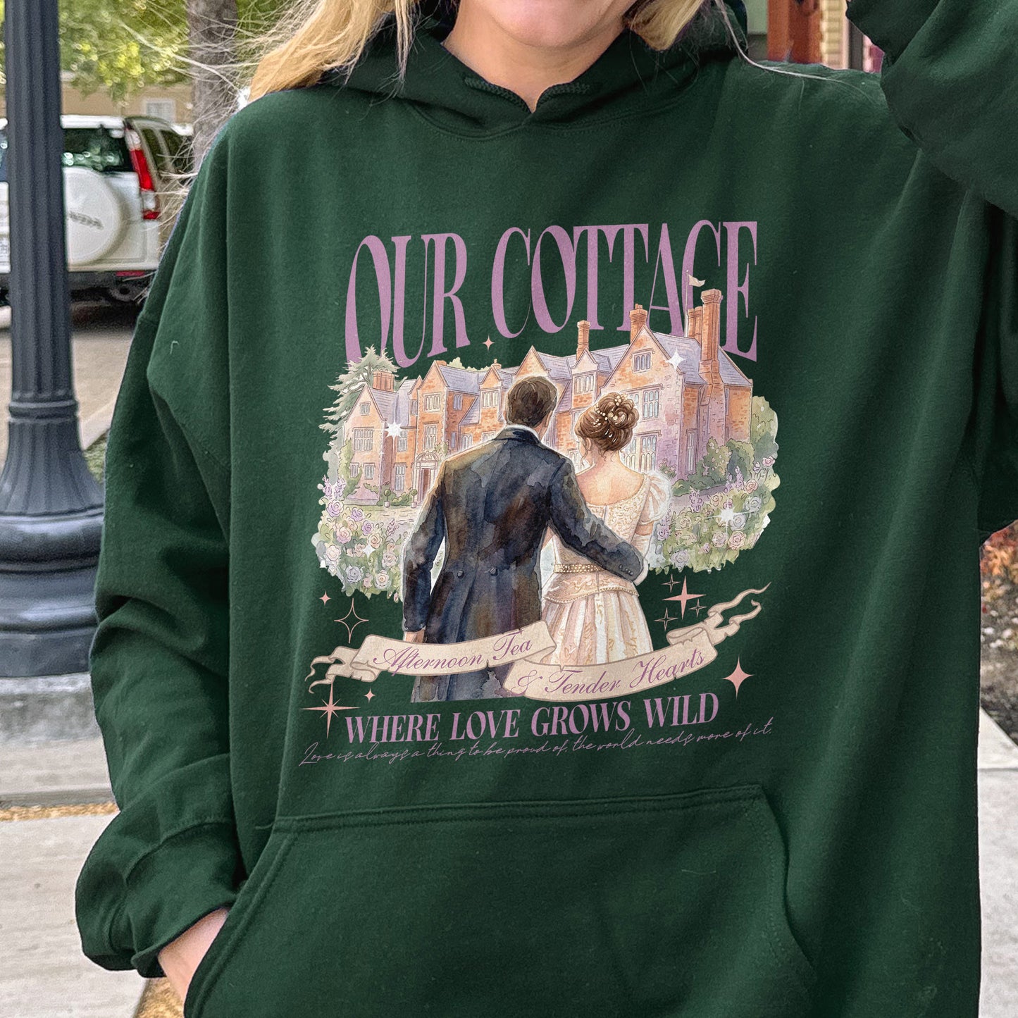 Our Cottage, Bridgerton Regency Romance Inspired, Benedict and Sophie, Bookish Gift, Booklover Hoodie