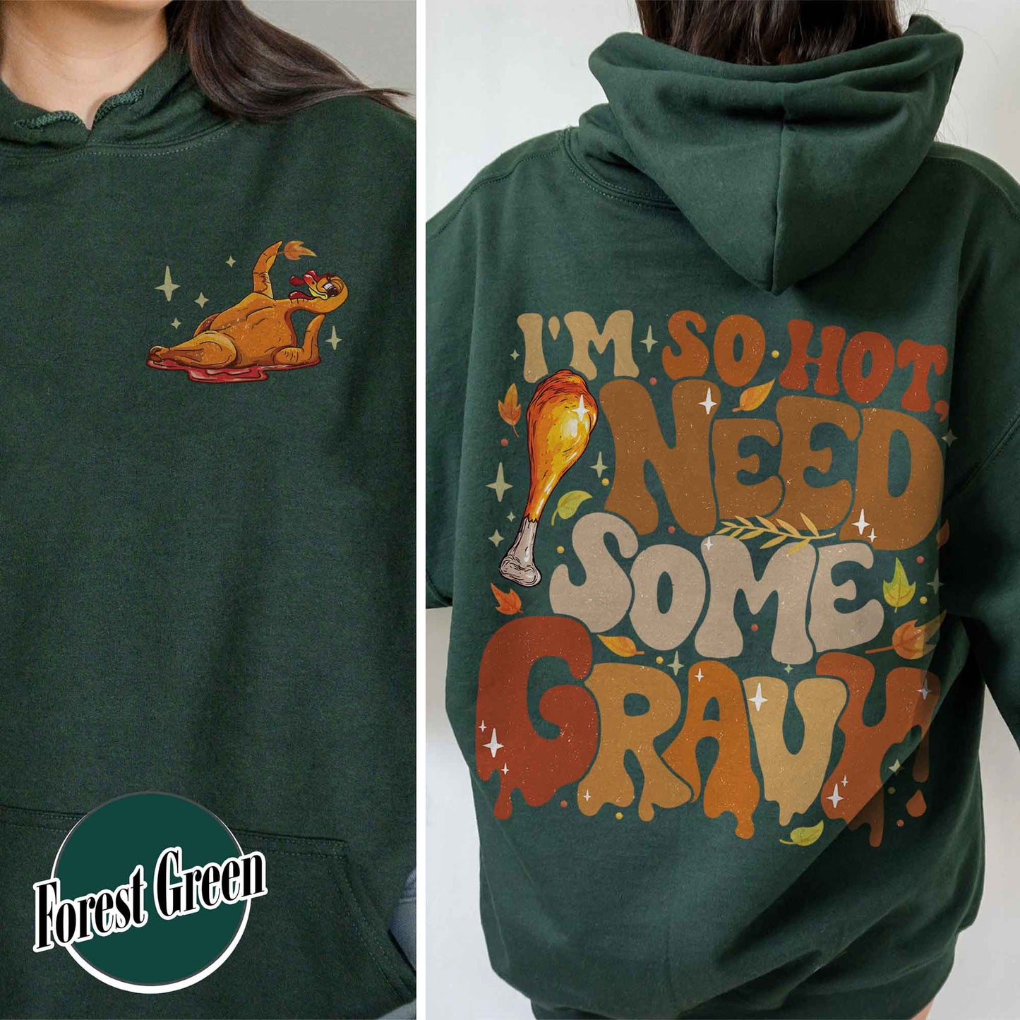 Couple Matching Thanksgiving Hoodie, Thanksgiving Couples Hoodie, Thanksgiving Hoodie for Couples, Gravy and Turkey Couple Hoodie, Im So Hot Hoodie