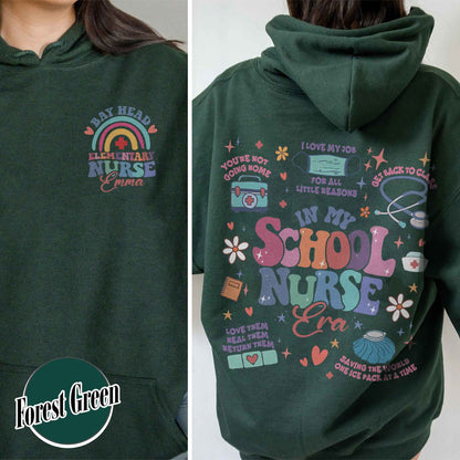 Personalized School Nurse Hoodie, Custom Nurse Hoodies, Nursing School Hoodie, Nursing School Gift, in My Nursing School Era Hoodie