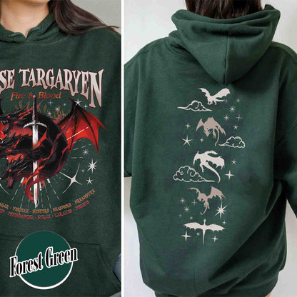 HOTD Hoodie, House of the D Hoodie, GOT Hoodie, Meleys, Hoodie With Dragons, Dragon Lovers Hoodie, Targaryen Hoodie, Team Black, Dragons