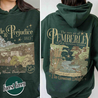 Bookish Hoodie, Pemberley Est 1813 Hoodie, Pride and Prejudice Hoodie, Jane Austen Mr Darcy Hoodie