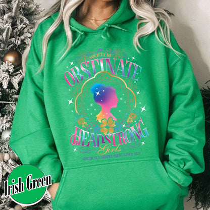 Society of Obstinate Headstrong Girls Hoodie, Pride and Prejudice Hoodie, Strong Girl Hoodie, Feminist Hoodie, Book Lover Gift, Power Girl Head Hoodie