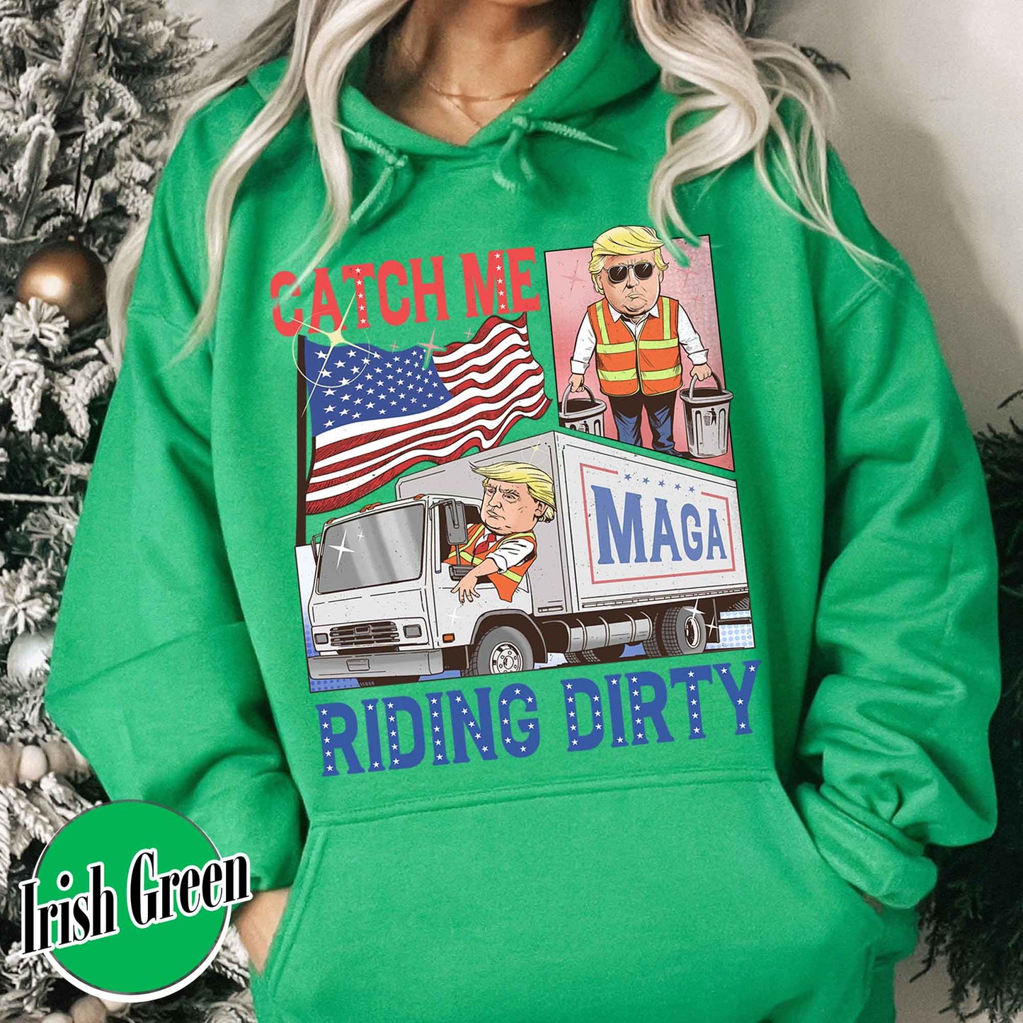 Trump Garbage Man in Trash Truck Hoodie, Republican Hoodie, Trump Supporter Hoodie, MAGA, Daddy’s Home Hoodie, Trump 2024 Hoodie, Garbage Team Hoodie