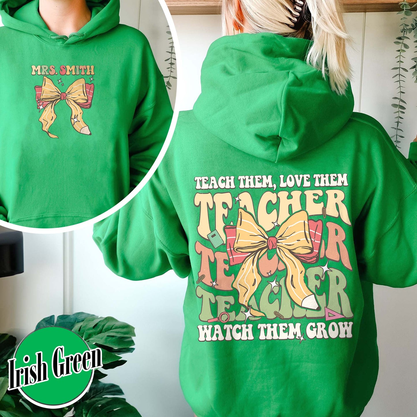 Customized Teacher Hoodie, Back to School Hoodie, Teacher Gifts, Teacher Team Hoodie, Teacher Teach Team Love Them Hoodie