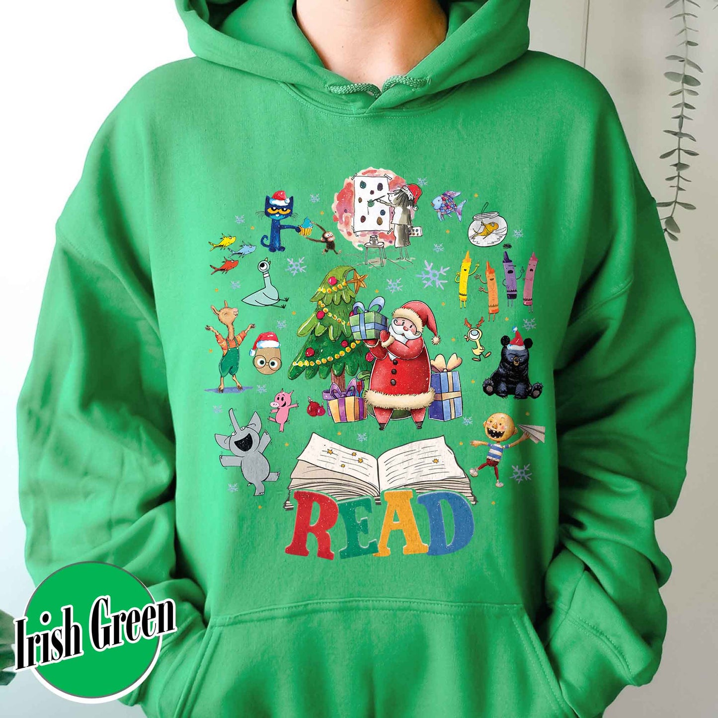 Read Children’s Books Teacher Hoodie, Christmas Teacher Shirt, Christmas Gift for Teacher, Teaching Tee, Teachers Day, Teachers Life Shirt