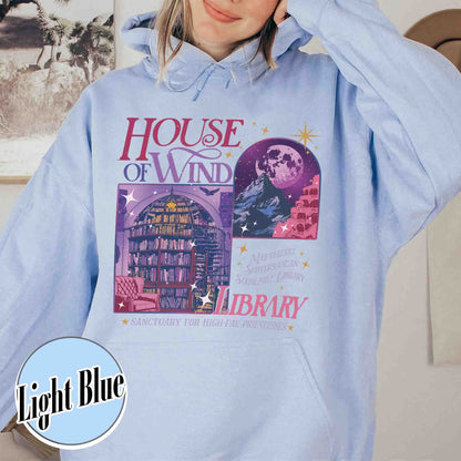 Bookish Hoodie, House of Wind Library Hoodie, Acotar Hoodie, Library Velaris Hoodie