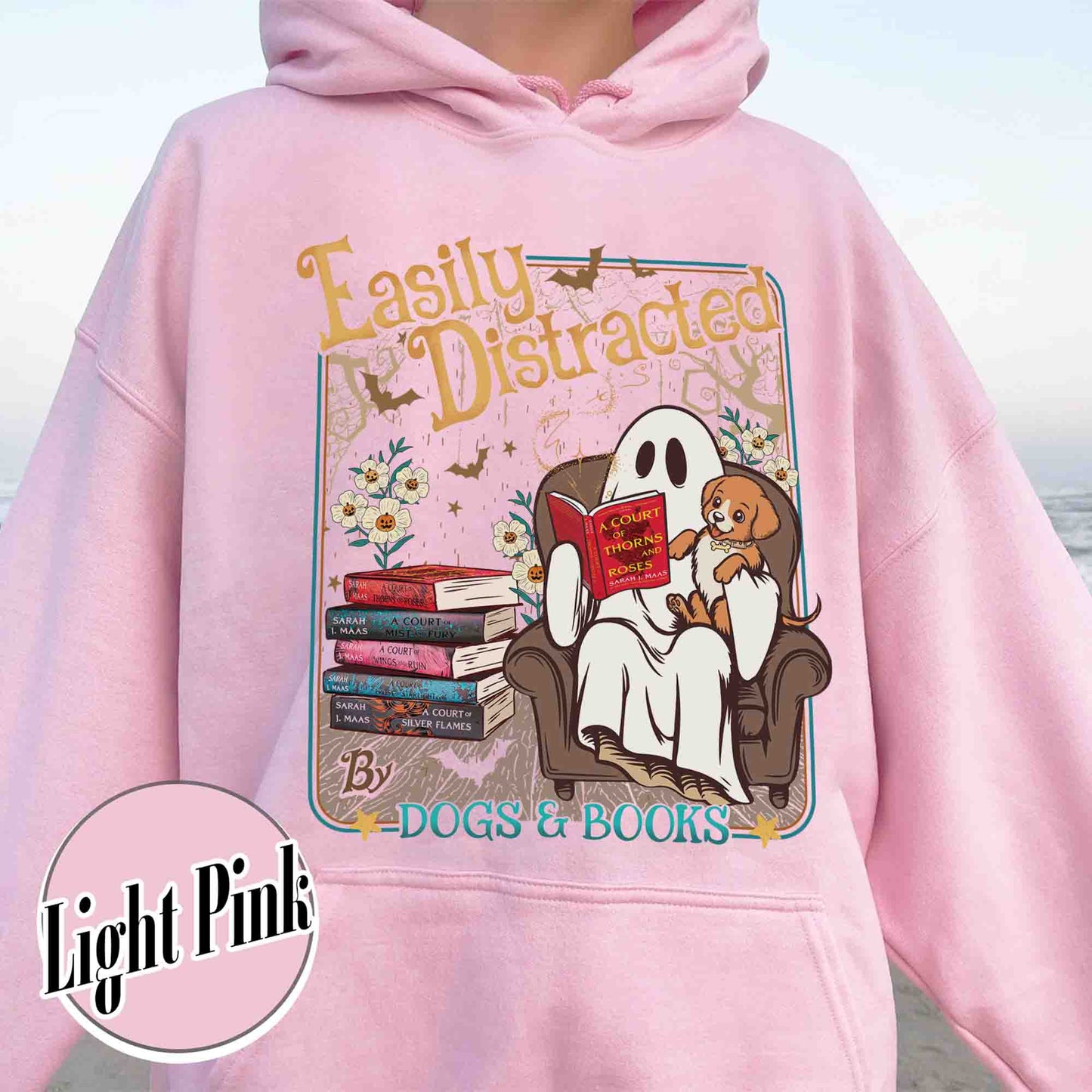 Halloween Book Lover Hoodie, Easily Distracted Cats and Books Hoodie, Books and Black Cats Hoodie