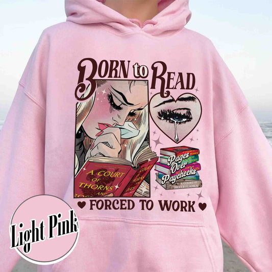 Born To Read Bookish Comfort Colors Hoodie, Funny Reader Book Addict, Bookish Gift For Her, Dark Romance, Smut Hoodie Gift Booktok, Sjm Book Hoodie