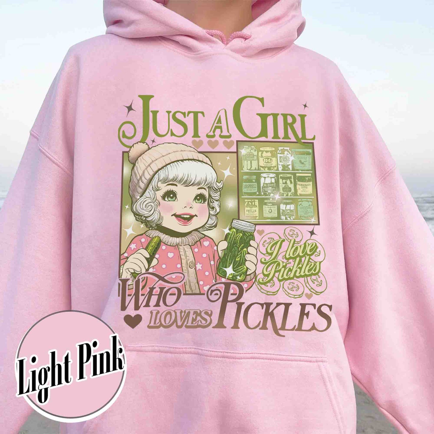 Pickle Hoodie, Just a Girl Who Loves Pickles Hoodie, Women Christmas Gift