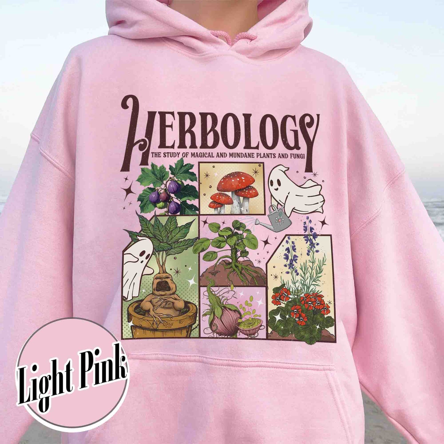 Halloween Hoodie, Herbology Plants Hoodie, Gardening Hoodie, Cute Ghost Hoodie
