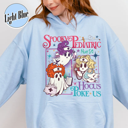 Halloween PEDs Nurse Hoodie, Hocus Poke Us Witch Nurse Hoodie, Spooky Pediatric Nurse Hoodie