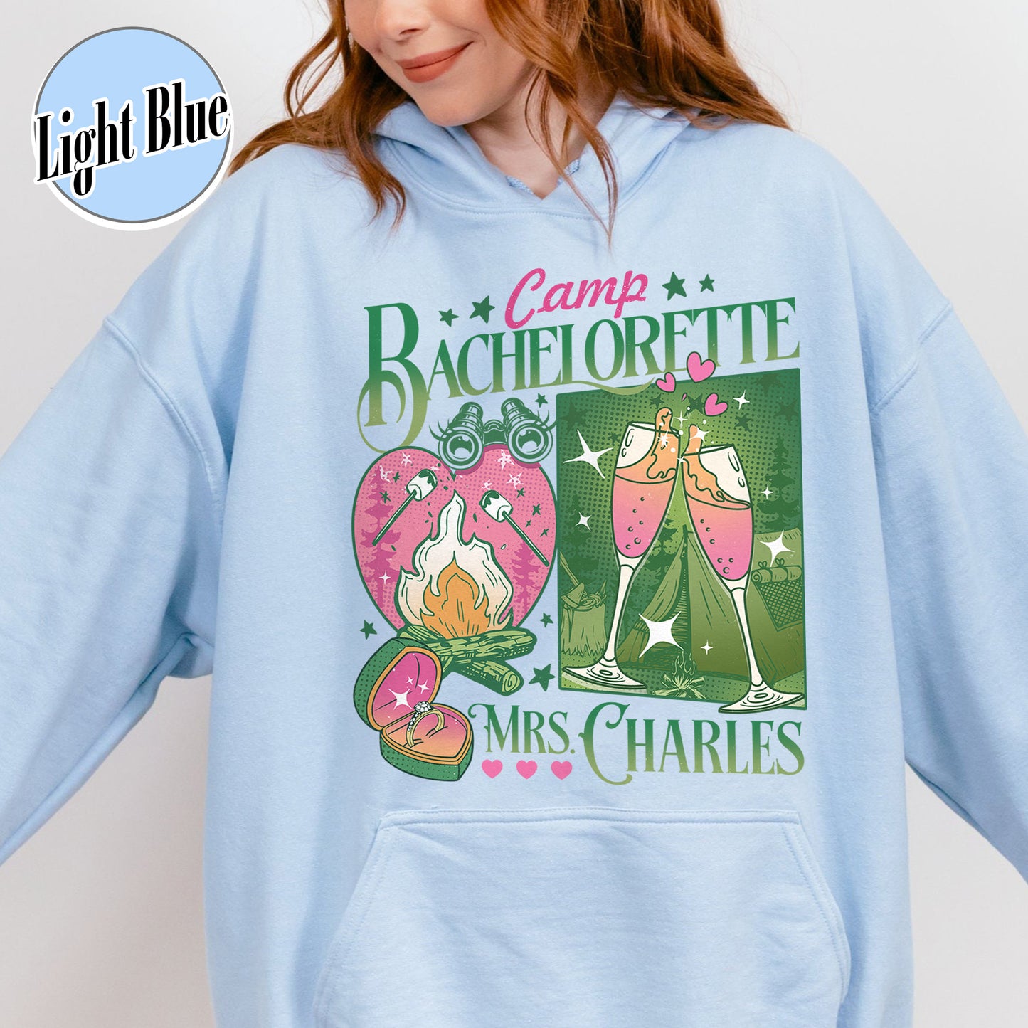 Bachelorette Hoodie, Custom Camp Bachelorette Party Hoodie, Hiking Bridal Party Hoodie