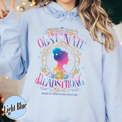 Society of Obstinate Headstrong Girls Hoodie, Pride and Prejudice Hoodie, Strong Girl Hoodie, Feminist Hoodie, Book Lover Gift, Power Girl Head Hoodie