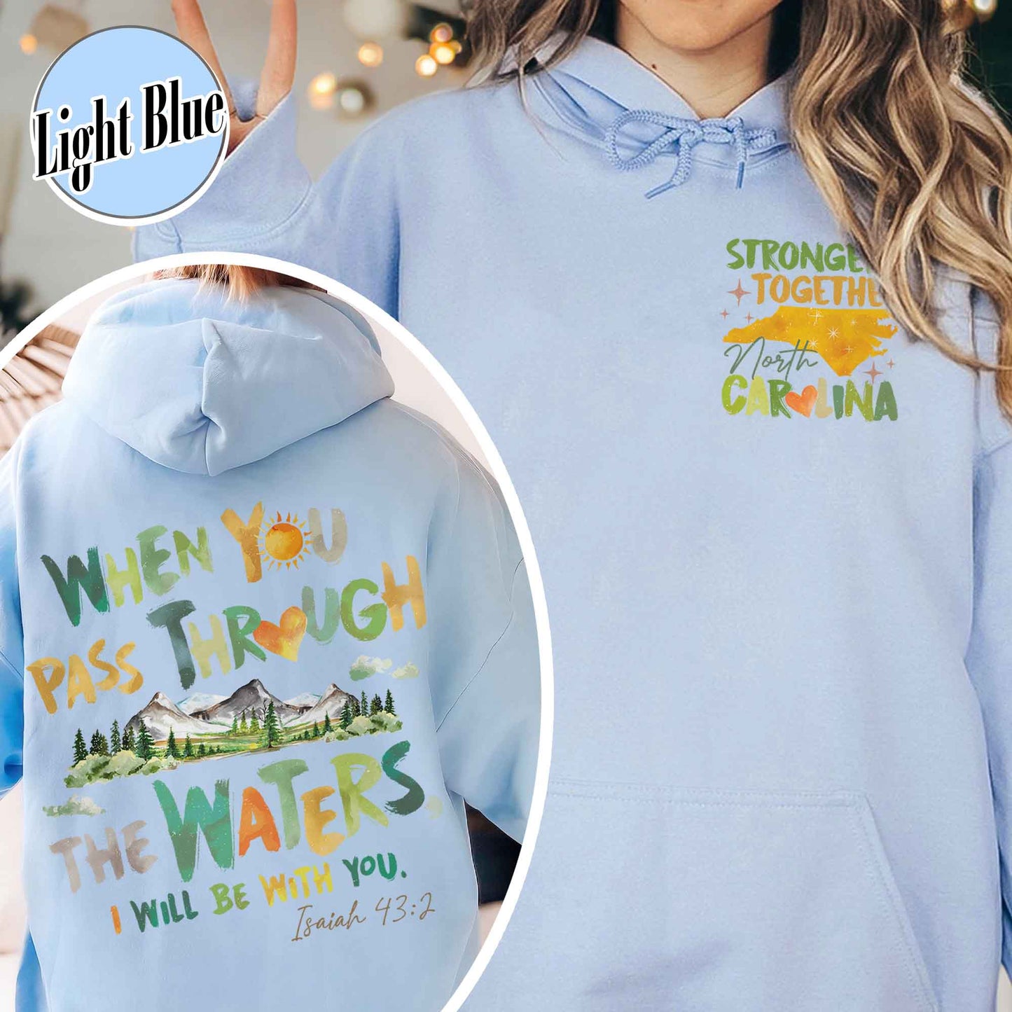 North Carolina Stronger Than the Storm Hoodie, North Carolina Strong Hoodie, Helping Out Western NC Families, North Carolina Stronger Hoodie
