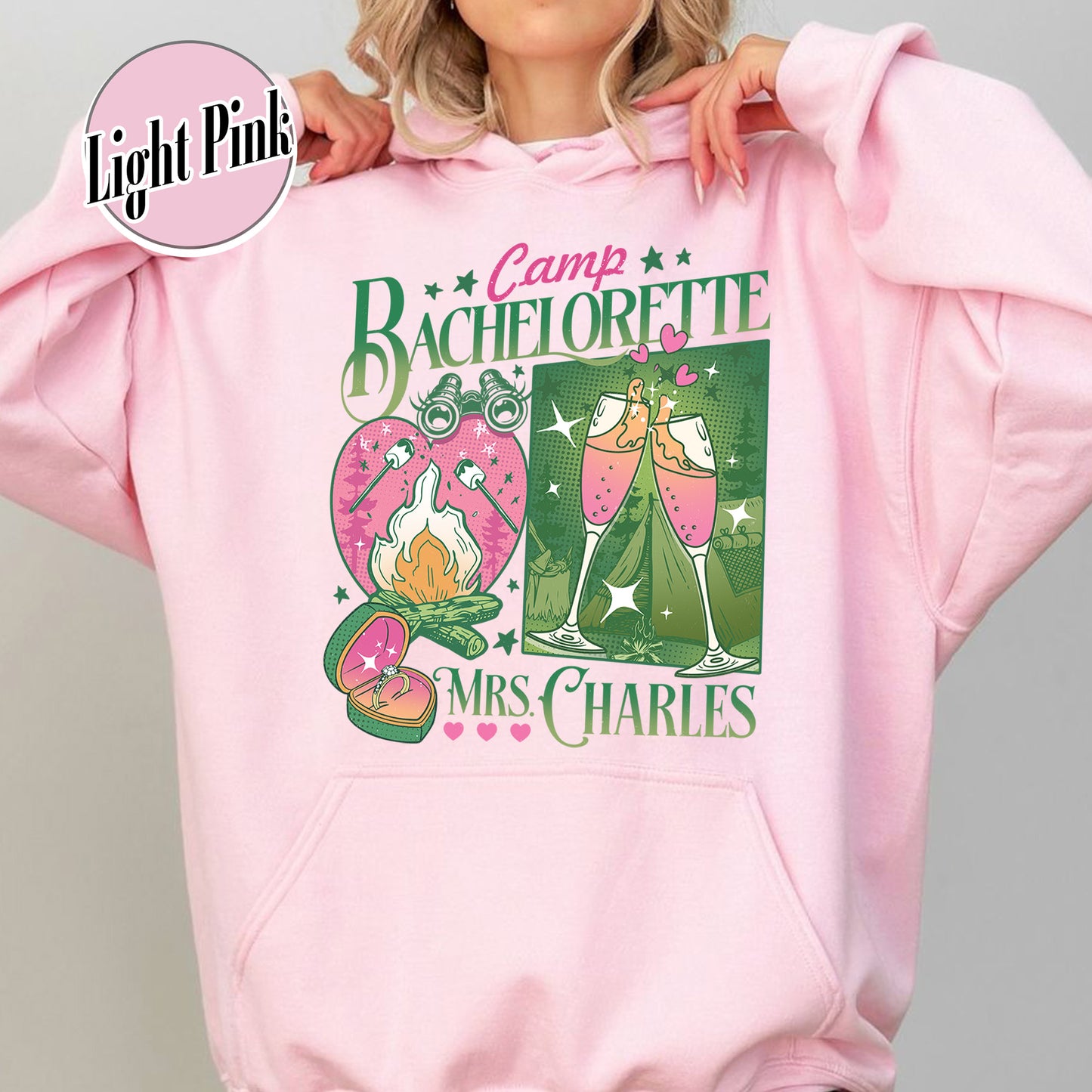 Bachelorette Hoodie, Custom Camp Bachelorette Party Hoodie, Hiking Bridal Party Hoodie