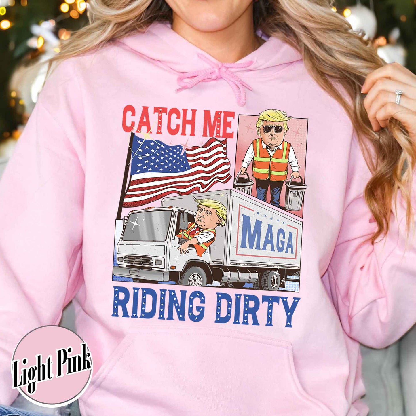 Trump Garbage Man in Trash Truck Hoodie, Republican Hoodie, Trump Supporter Hoodie, MAGA, Daddy’s Home Hoodie, Trump 2024 Hoodie, Garbage Team Hoodie