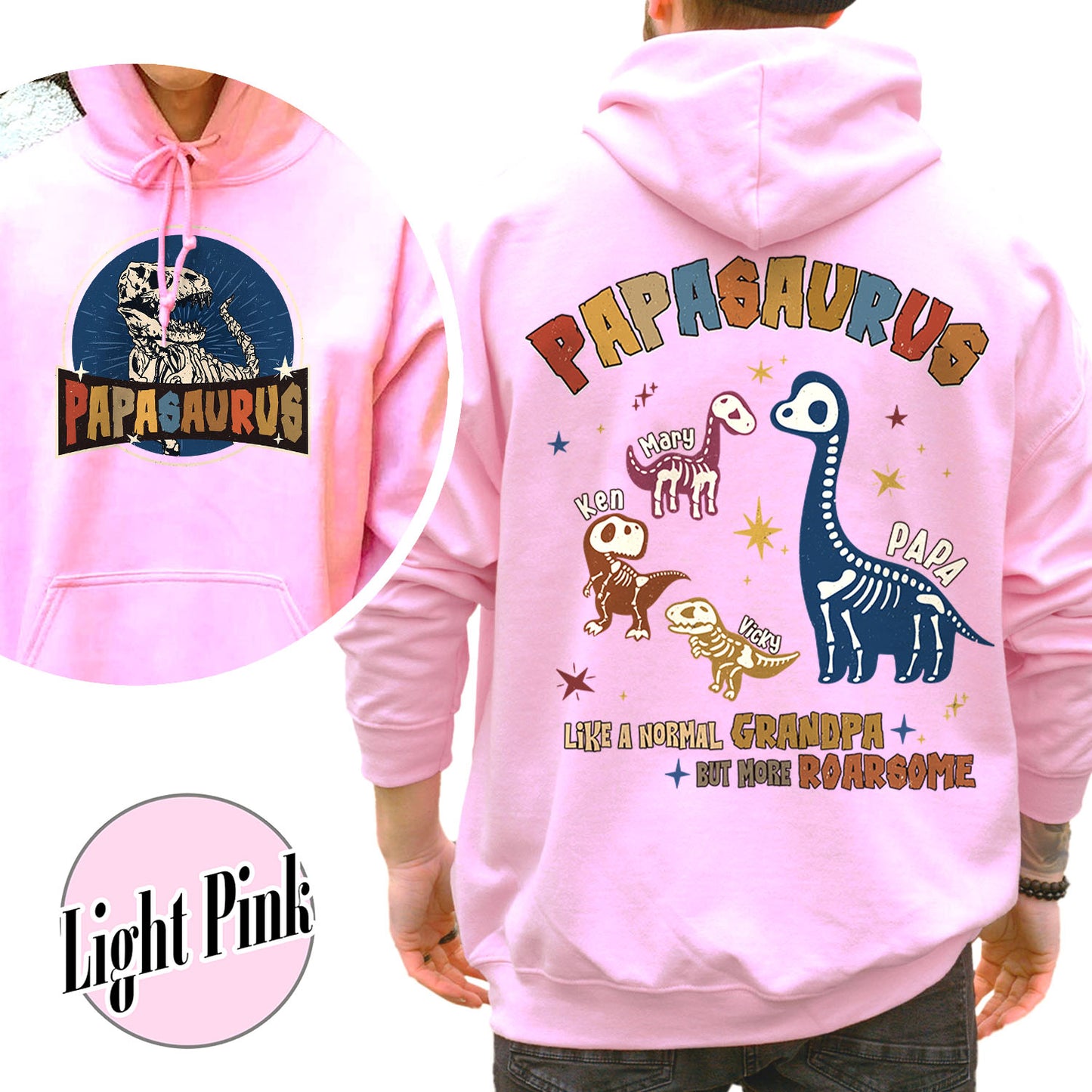 Papasaurus Hoodie, Custom Papasaurus Hoodie, Personalized Grandpasaurus Like a Normal Grandpa but More Roarsome Hoodie, Papa Hoodie, Fathers Day