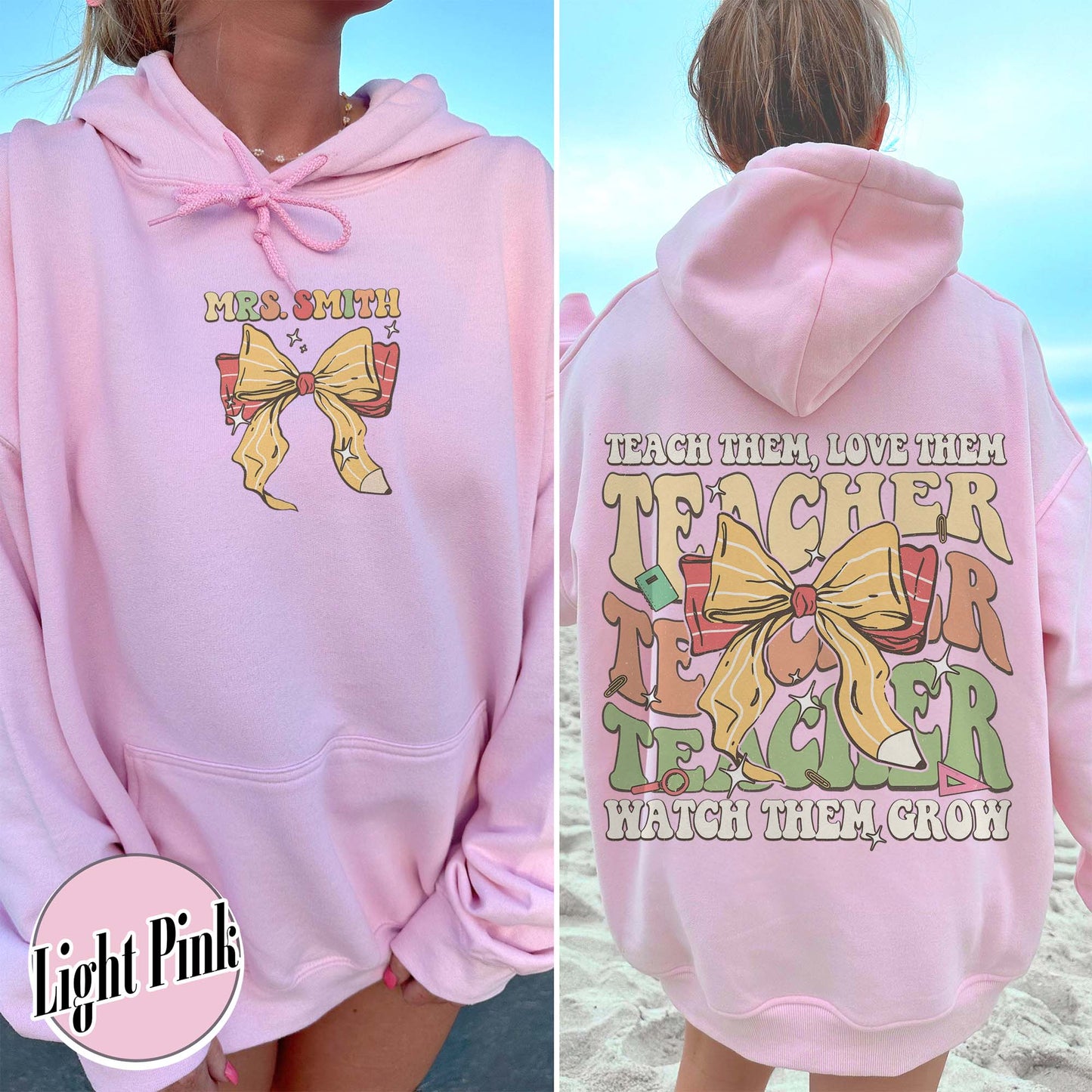 Customized Teacher Hoodie, Back to School Hoodie, Teacher Gifts, Teacher Team Hoodie, Teacher Teach Team Love Them Hoodie