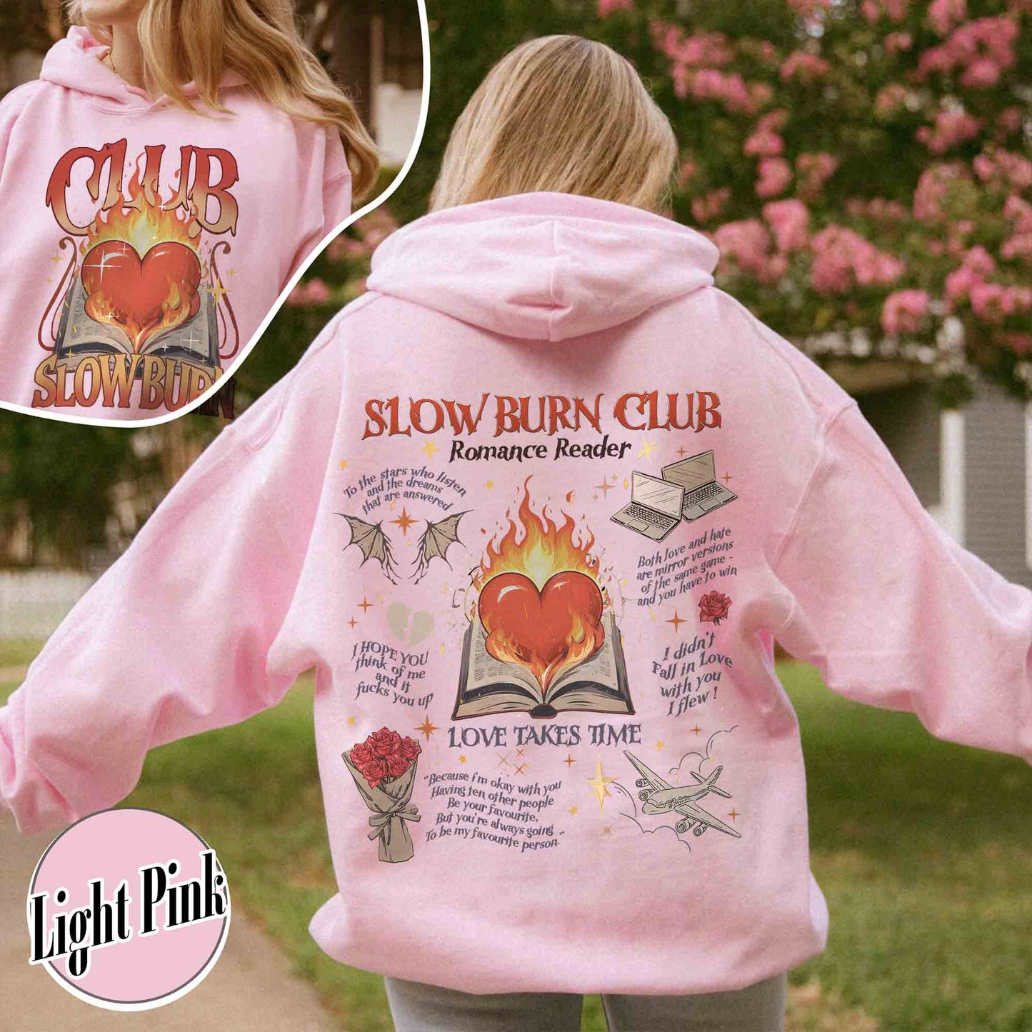Bookish Hoodie, Slow Burn Book Club Hoodie, Romance Reader Book Club Hoodie