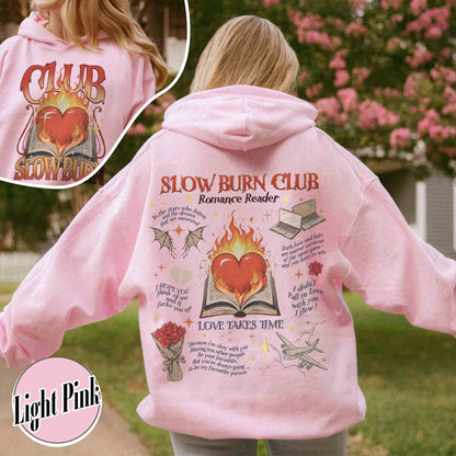 Bookish Hoodie, Slow Burn Book Club Hoodie, Romance Reader Book Club Hoodie