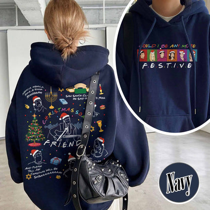 Friends Inspired Holiday Hoodie,Friends Inspired Holiday,Could I be any more Festive,Very Merry Christmas Party 2024,Hannukah Hoodie Funny