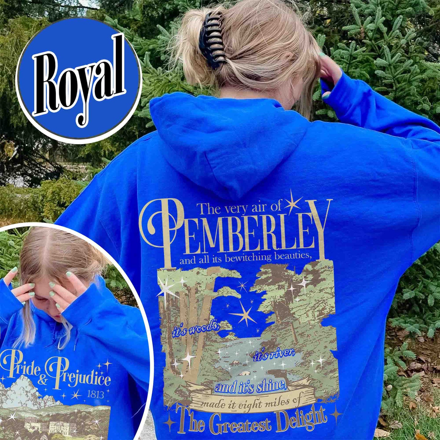 Bookish Hoodie, Pemberley Est 1813 Hoodie, Pride and Prejudice Hoodie, Jane Austen Mr Darcy Hoodie