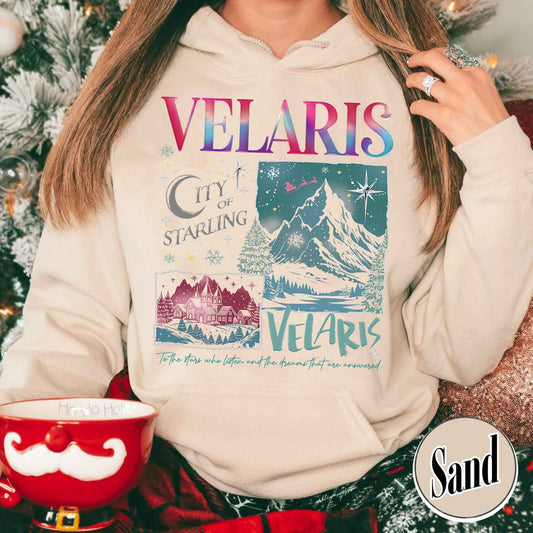 Velaris City Starlight Hoodie, Velaris City Hoodie, Bookish Gift, Acotar Book Club, Booked for Christmas Acotar, Velaris the Night Court Acotar