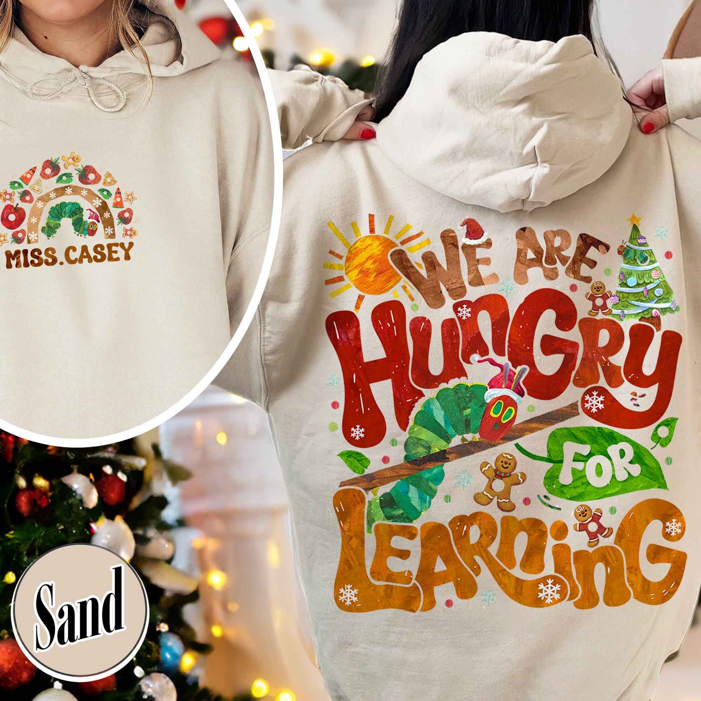 We Are Hungry for Learning Hoodie, We Are Hungry for Learning Christmas, Funny Teacher Hoodie, Teacher Christmas Hoodie, Teacher Christmas Gift