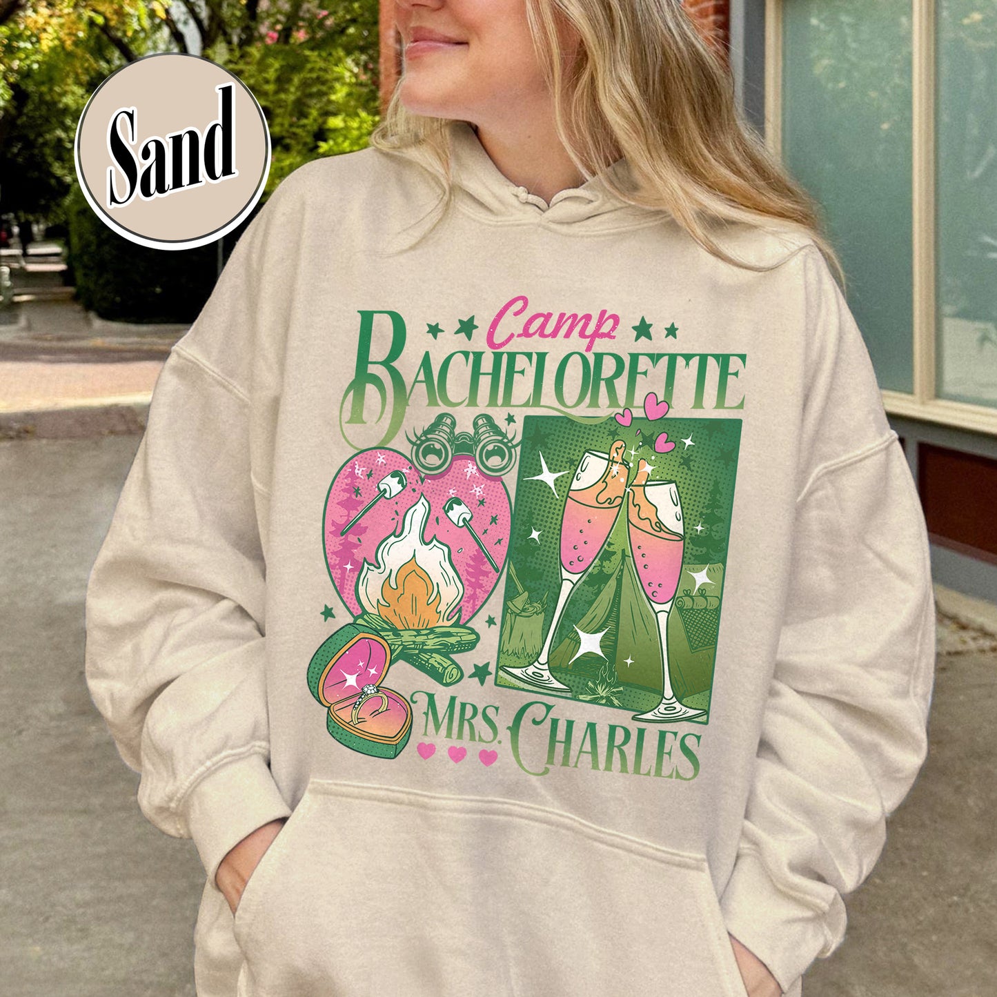 Bachelorette Hoodie, Custom Camp Bachelorette Party Hoodie, Hiking Bridal Party Hoodie