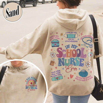 Personalized School Nurse Hoodie, Custom Nurse Hoodies, Nursing School Hoodie, Nursing School Gift, in My Nursing School Era Hoodie