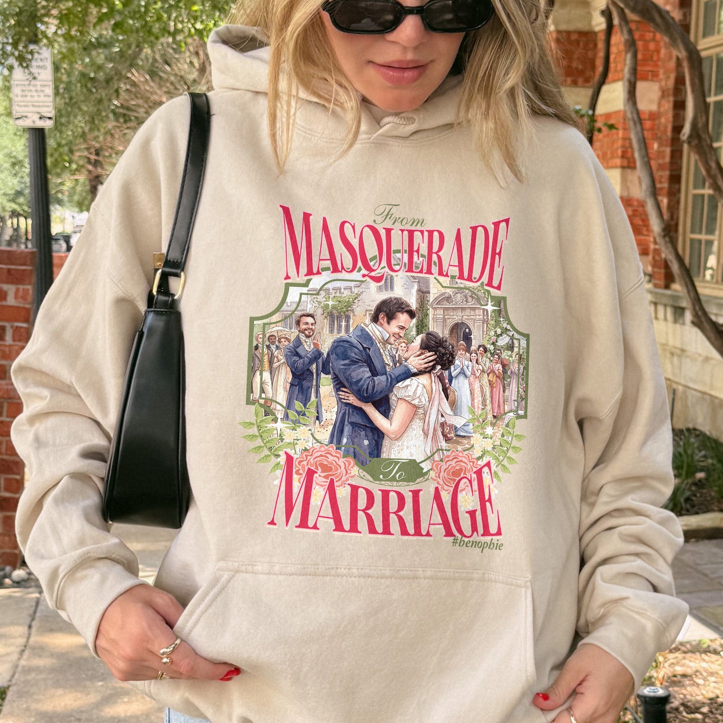 From Masquerade to Marriage #benophie Regency Wedding, Bridgerton Inspired Romance Book Lover Hoodie