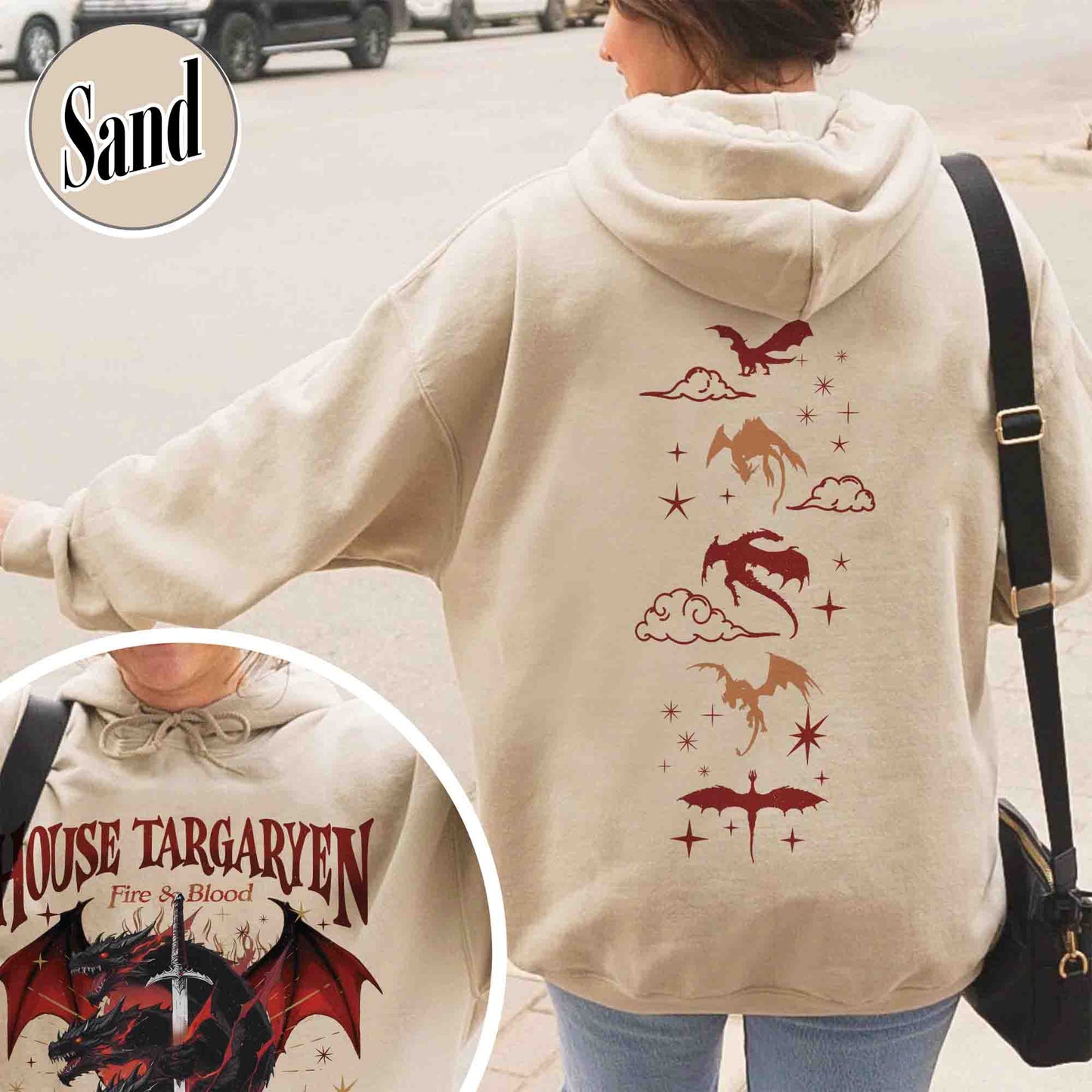 HOTD Hoodie, House of the D Hoodie, GOT Hoodie, Meleys, Hoodie With Dragons, Dragon Lovers Hoodie, Targaryen Hoodie, Team Black, Dragons