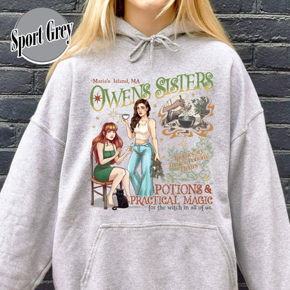 Salem Apothecary Halloween Hoodie, Owens Sisters Apothecary Witchy Hoodie