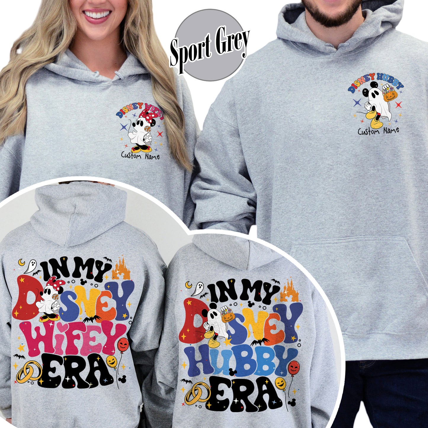 Couples Disney Epcot Hoodie, Custom Wife Husband Hoodie, in My Disney Hubby Era Hoodie