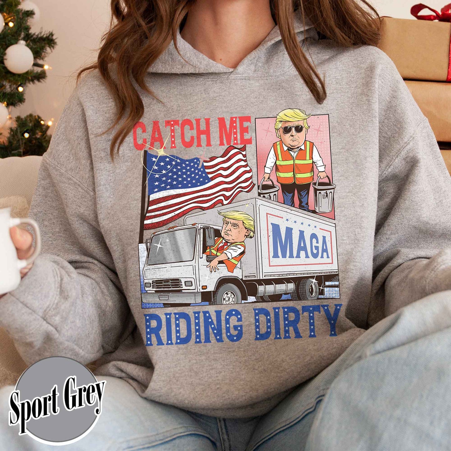 Trump Garbage Man in Trash Truck Hoodie, Republican Hoodie, Trump Supporter Hoodie, MAGA, Daddy’s Home Hoodie, Trump 2024 Hoodie, Garbage Team Hoodie